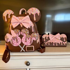 Loungefly mini backpack and wallet set